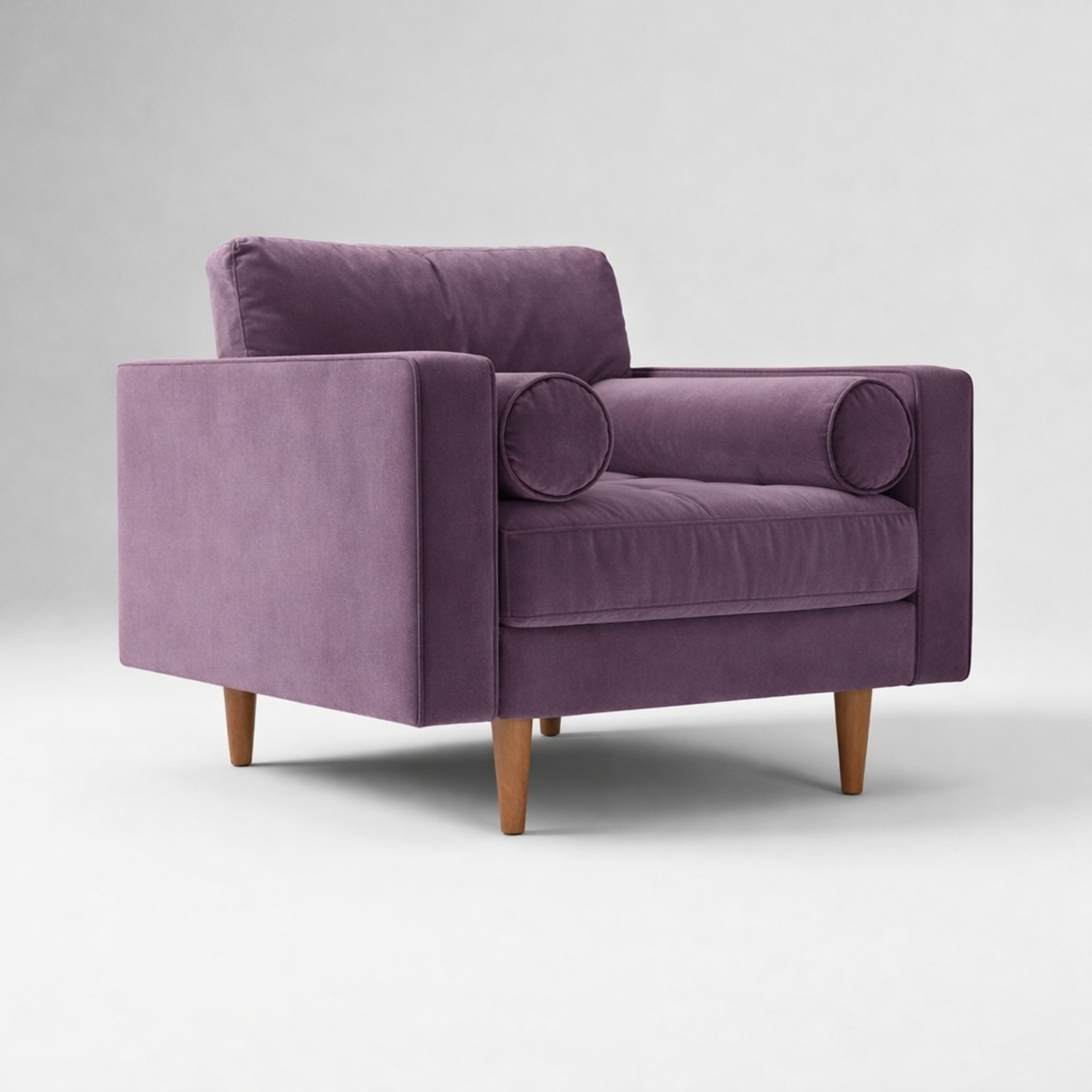 West Elm Dennes Purple Velvet Accent Chair - image-0