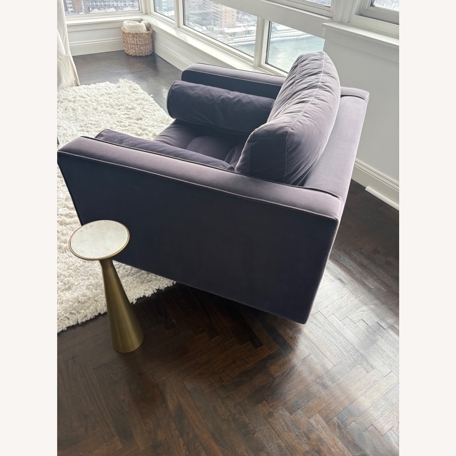 West Elm Dennes Purple Velvet Accent Chair - image-3