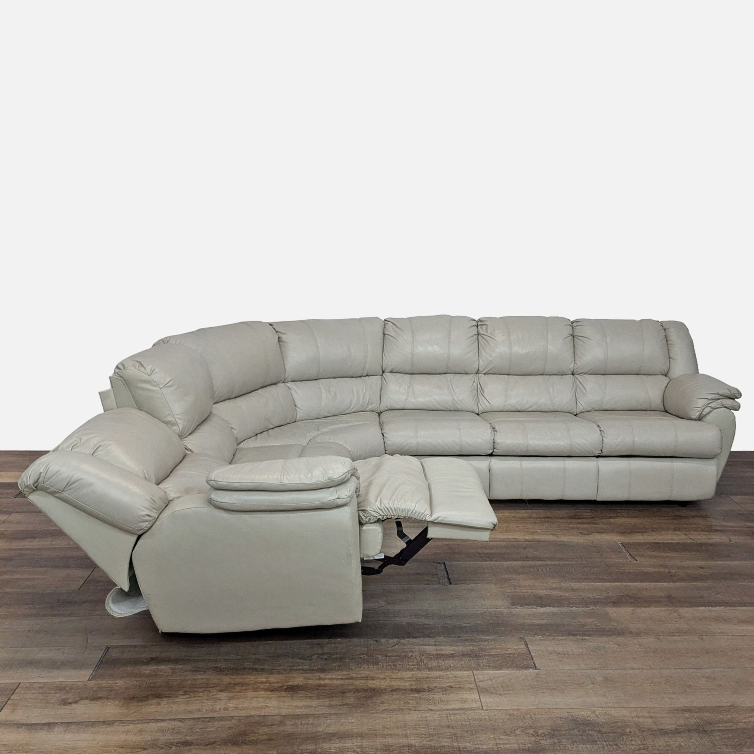 Ashley Leather Sectional with Recliner and Sleeper - image-3