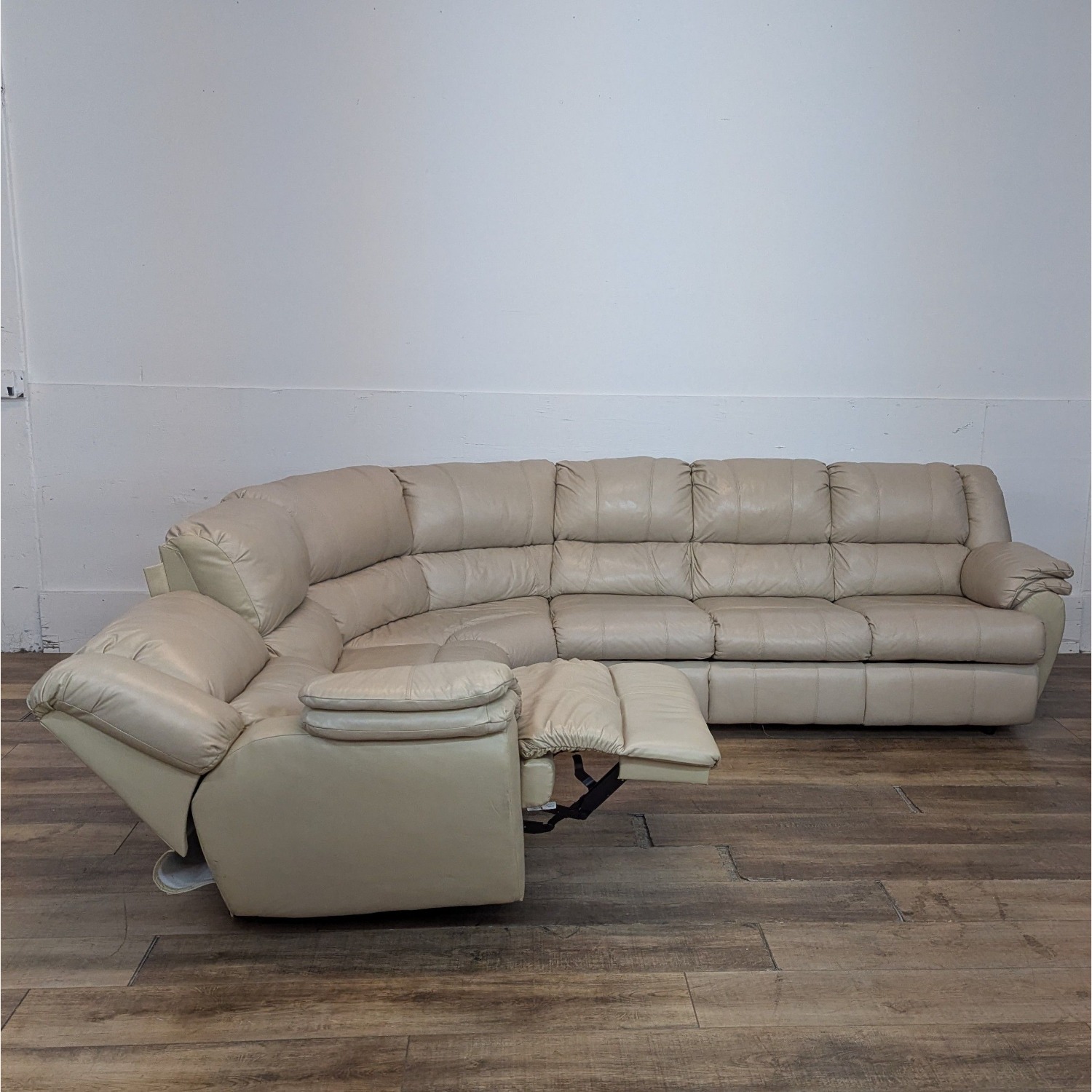 Ashley Leather Sectional with Recliner and Sleeper - image-11