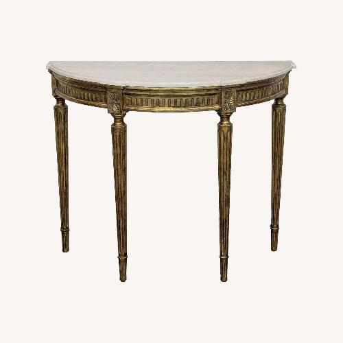Used Demilune Console Table with Marble Top	 for sale on AptDeco