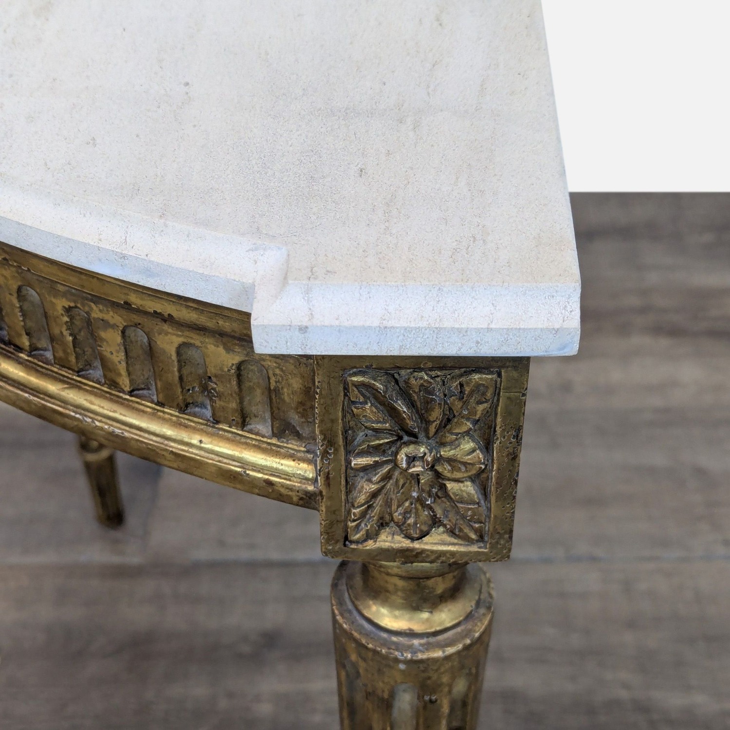 Demilune Console Table with Marble Top	 - image-7