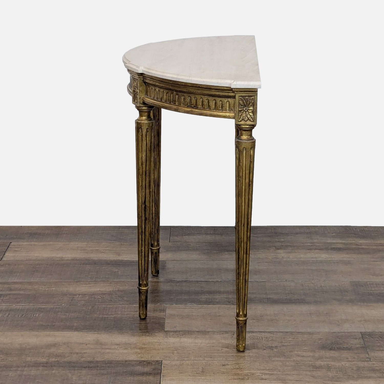 Demilune Console Table with Marble Top	 - image-6