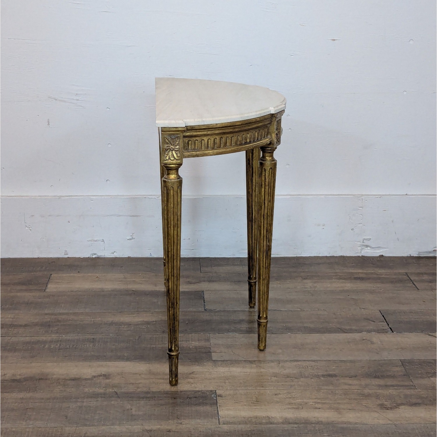 Demilune Console Table with Marble Top	 - image-11