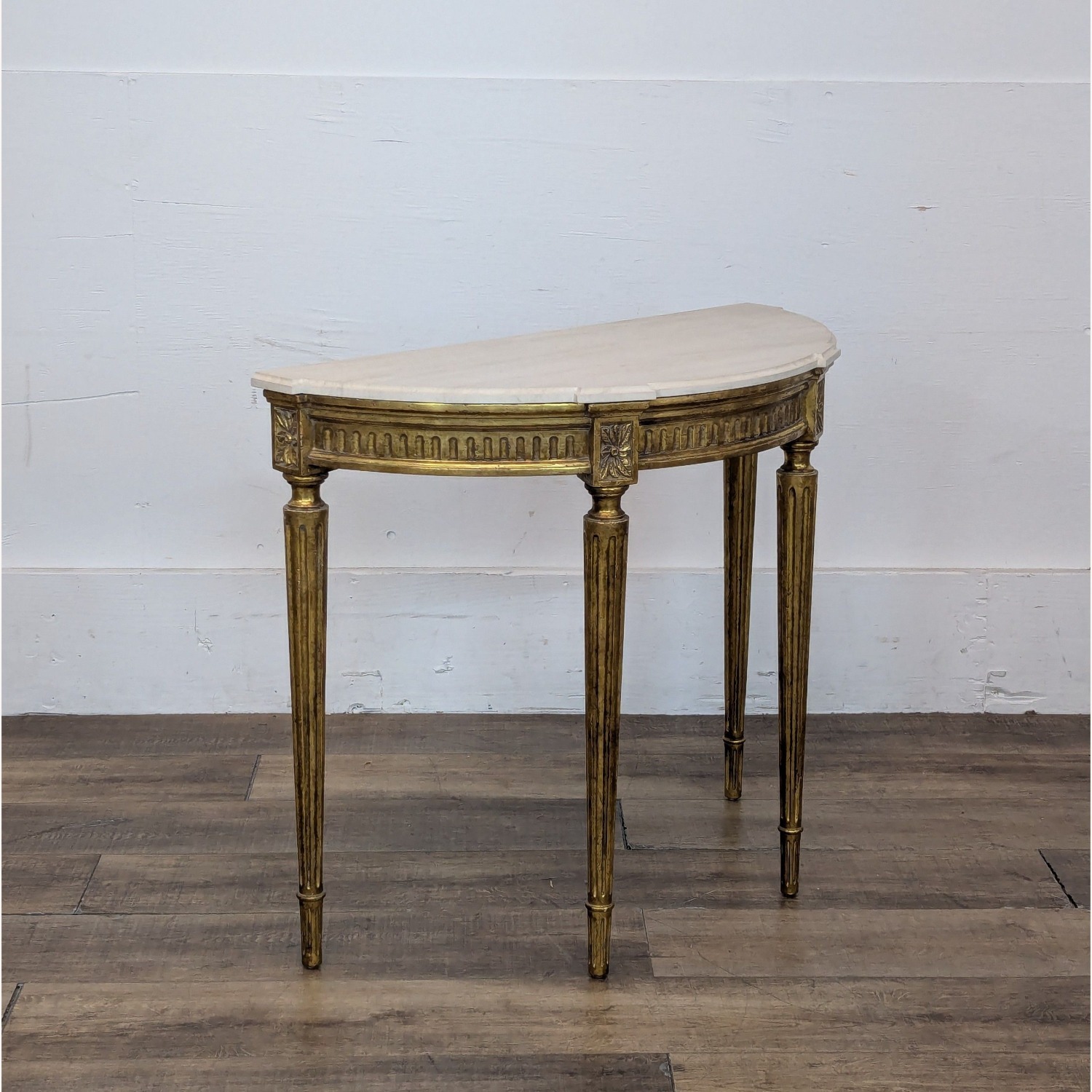 Demilune Console Table with Marble Top	 - image-10