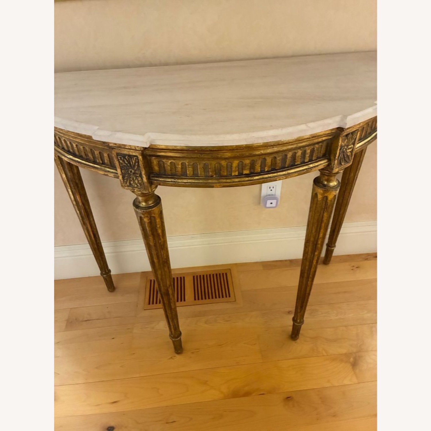 Demilune Console Table with Marble Top	 - image-1