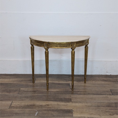 Used Demilune Console Table with Marble Top	 for sale on AptDeco
