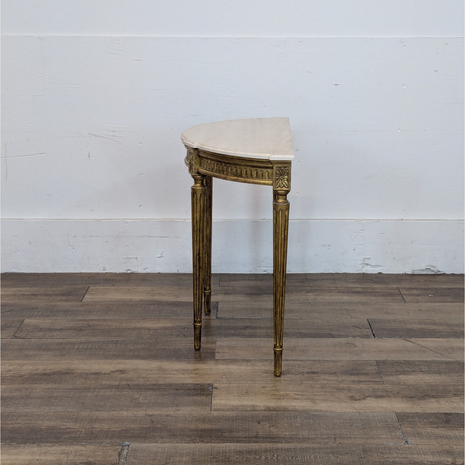Demilune Console Table with Marble Top	 - image-12