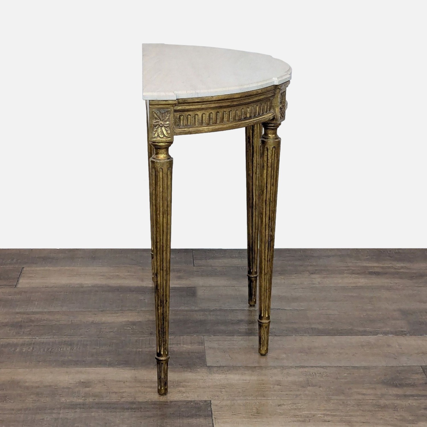 Demilune Console Table with Marble Top	 - image-4