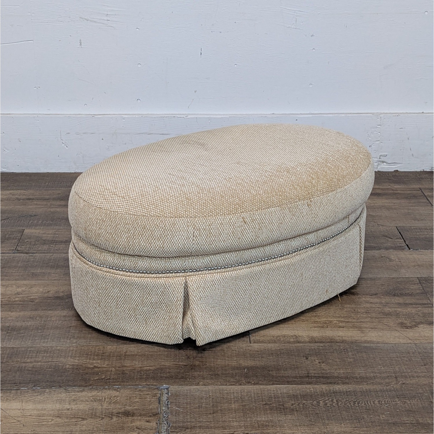 Century Furniture Skirted Ottoman with Nailhead - image-6