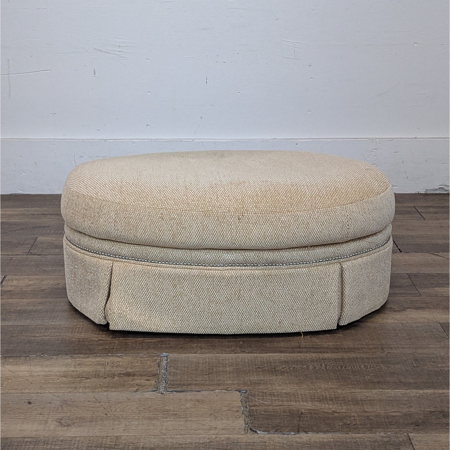 Century Furniture Skirted Ottoman with Nailhead - image-4