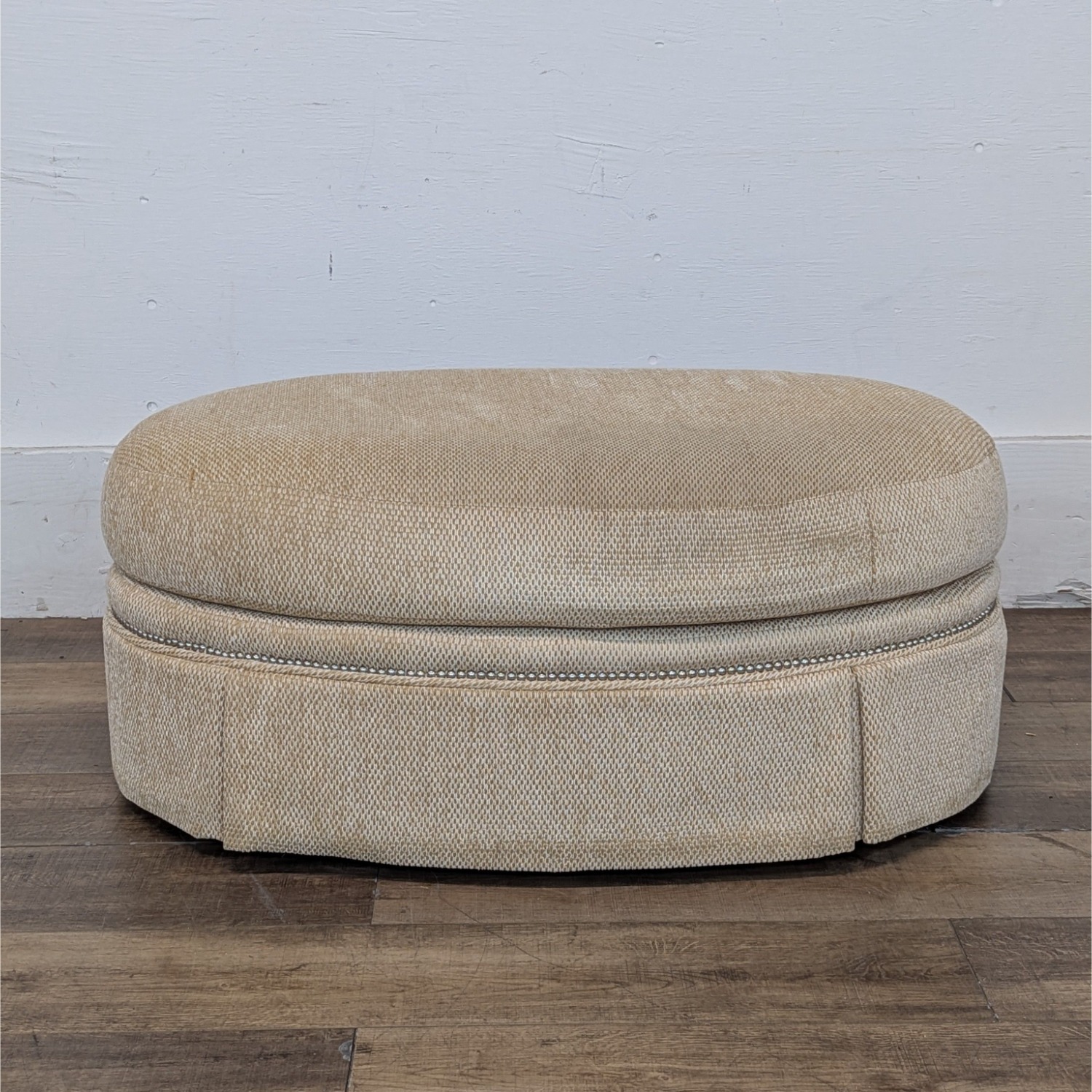 Century Furniture Skirted Ottoman with Nailhead - image-7
