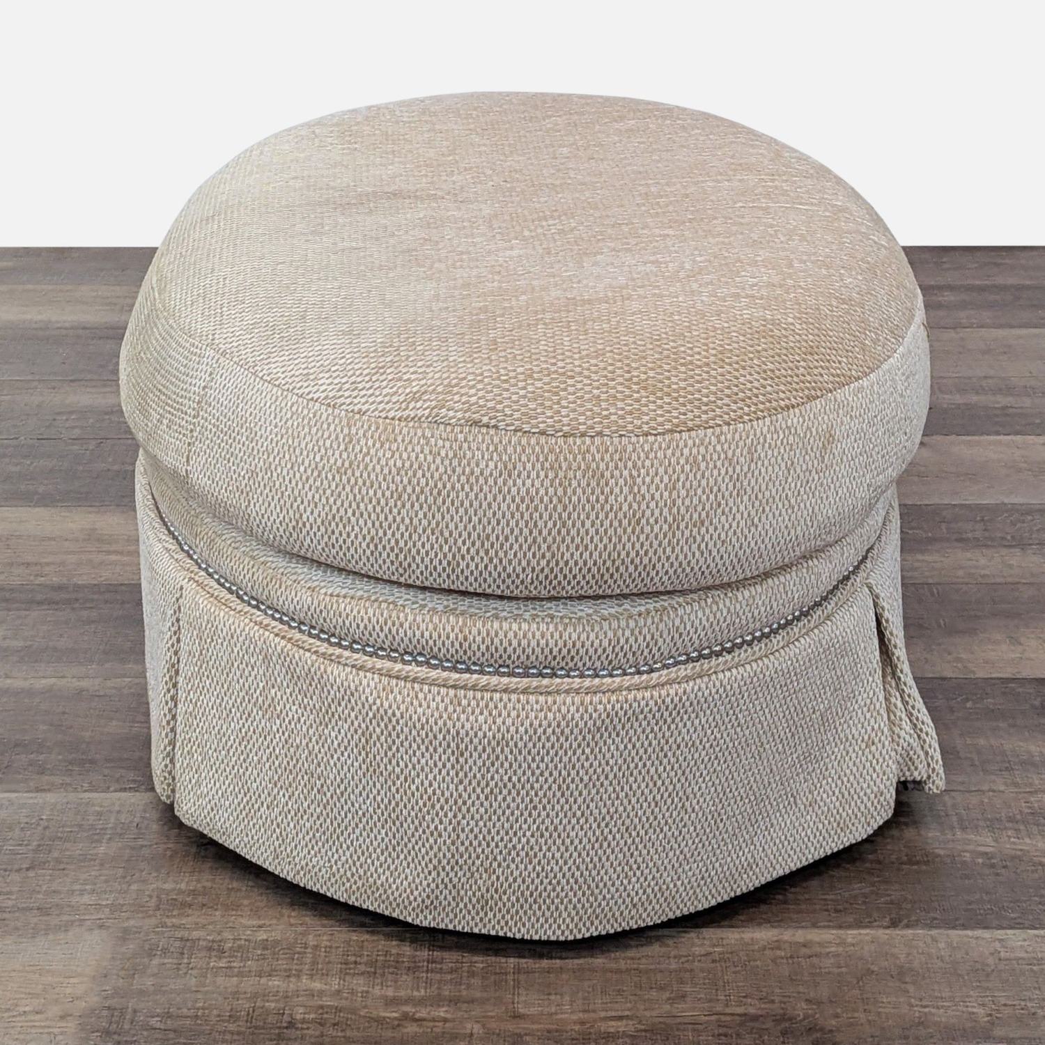 Century Furniture Skirted Ottoman with Nailhead - image-8