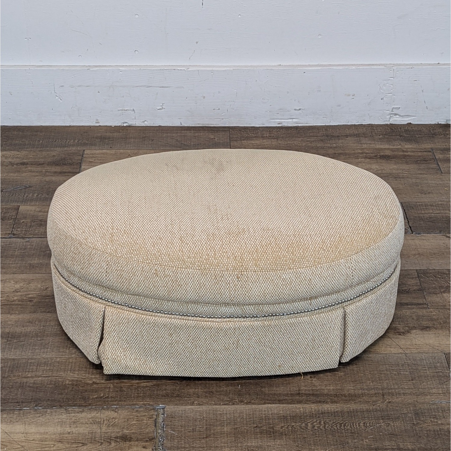 Century Furniture Skirted Ottoman with Nailhead - image-5