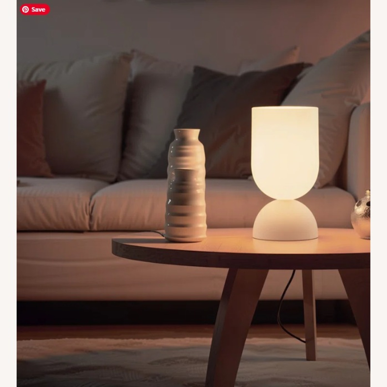 NIB 9” Modern White Glass Accent Table Lamp - image-2