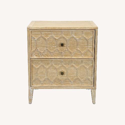 Used Textured Trellis Nightstand in Natural	 for sale on AptDeco