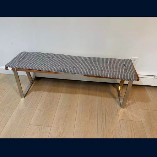 Used Live Edge Solid Wood Bench With Metal Legs for sale on AptDeco