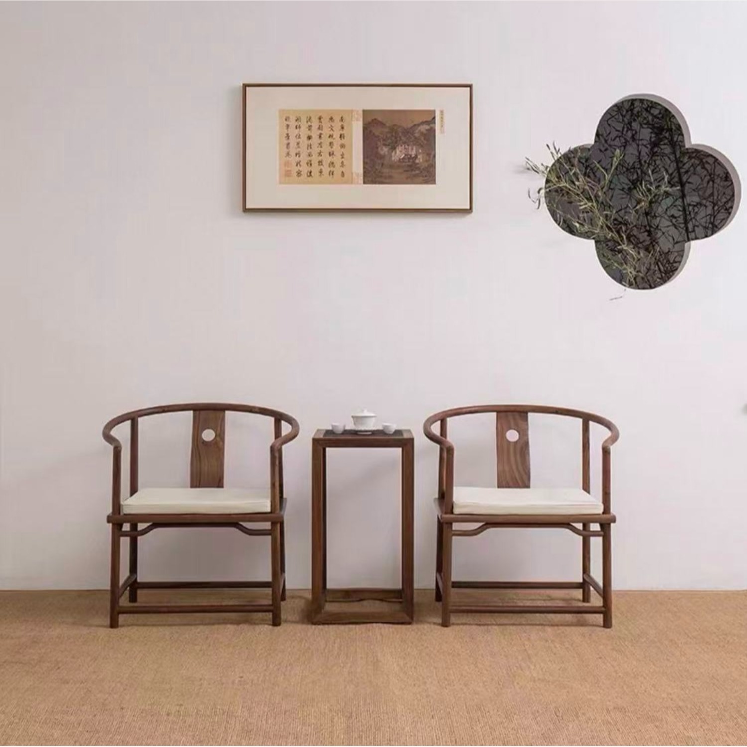 Antique Style Round Back Wood Armchair - image-2