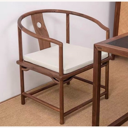 Used Antique Style Round Back Wood Armchair for sale on AptDeco