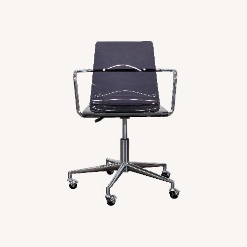 Used Modern Clear Acrylic Office Chair with Chrome Base for sale on AptDeco