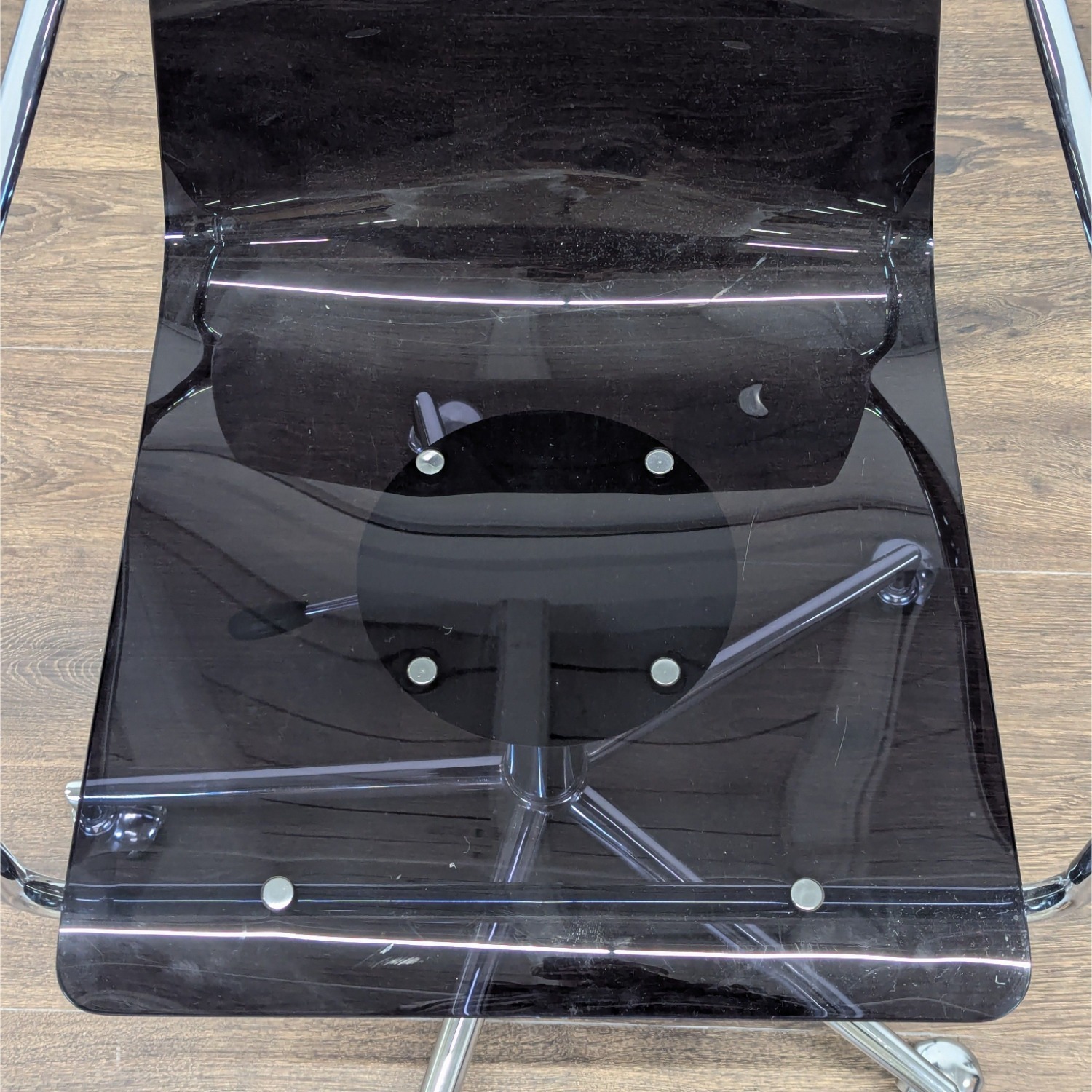 Modern Clear Acrylic Office Chair with Chrome Base - image-6