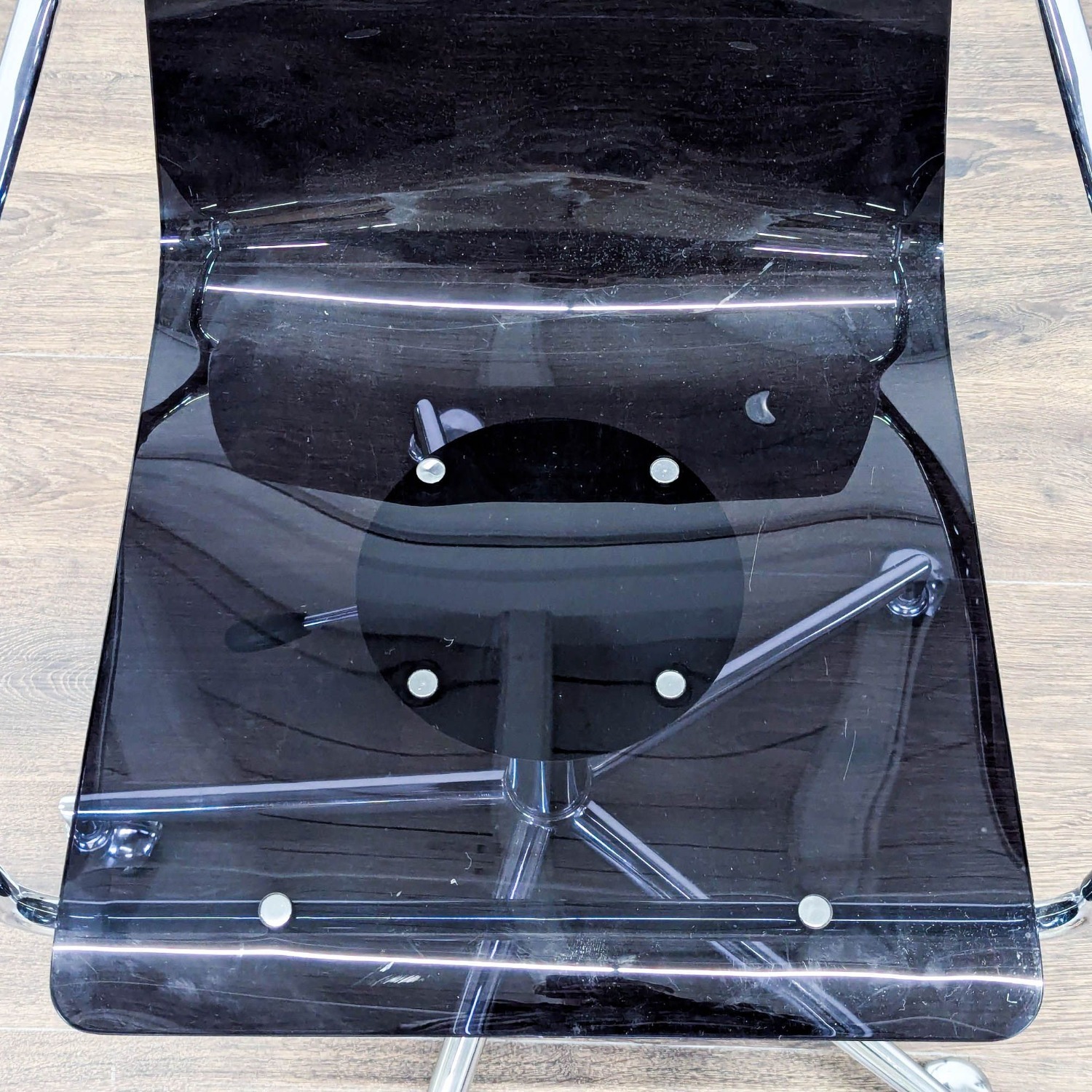 Modern Clear Acrylic Office Chair with Chrome Base - image-3