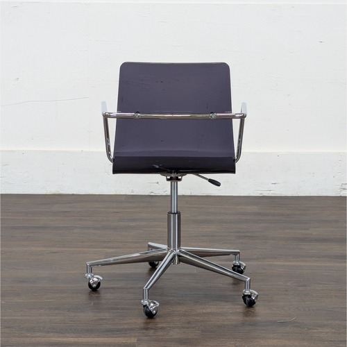 Used Modern Clear Acrylic Office Chair with Chrome Base for sale on AptDeco