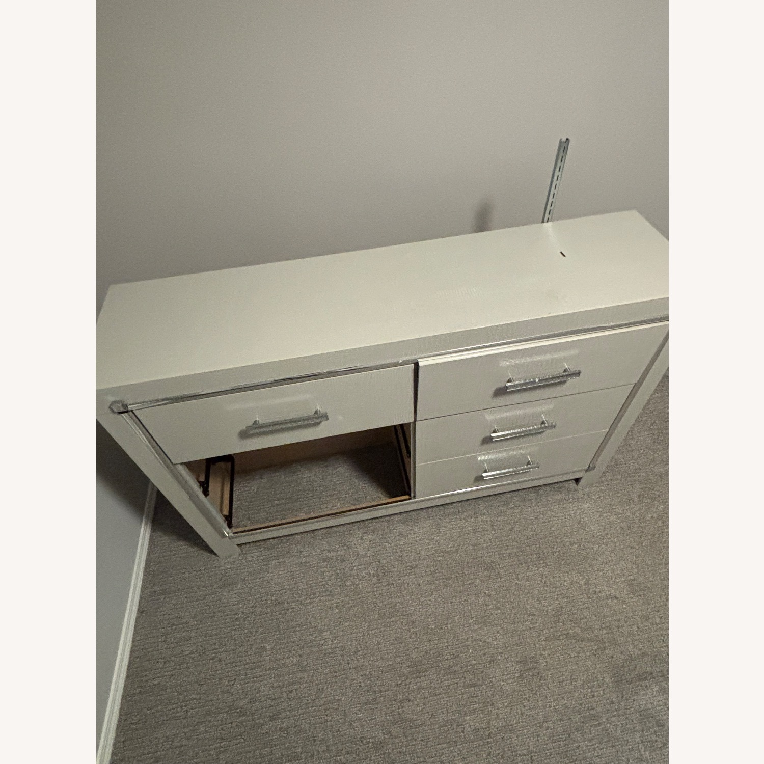 Light Gray Wood Dresser - image-2