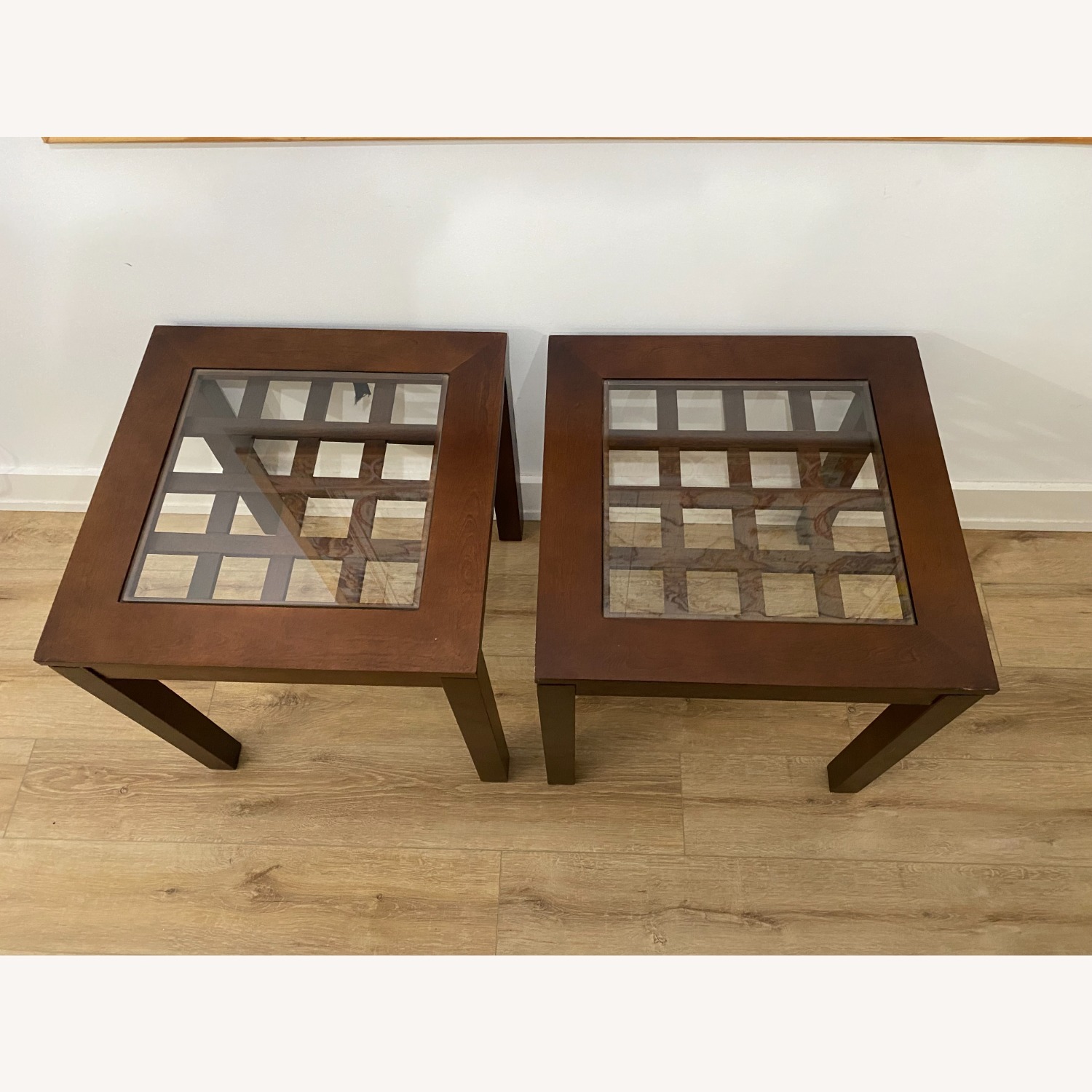 Solid Wood W Glass End Tables - image-2