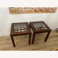 Solid Wood W Glass End Tables