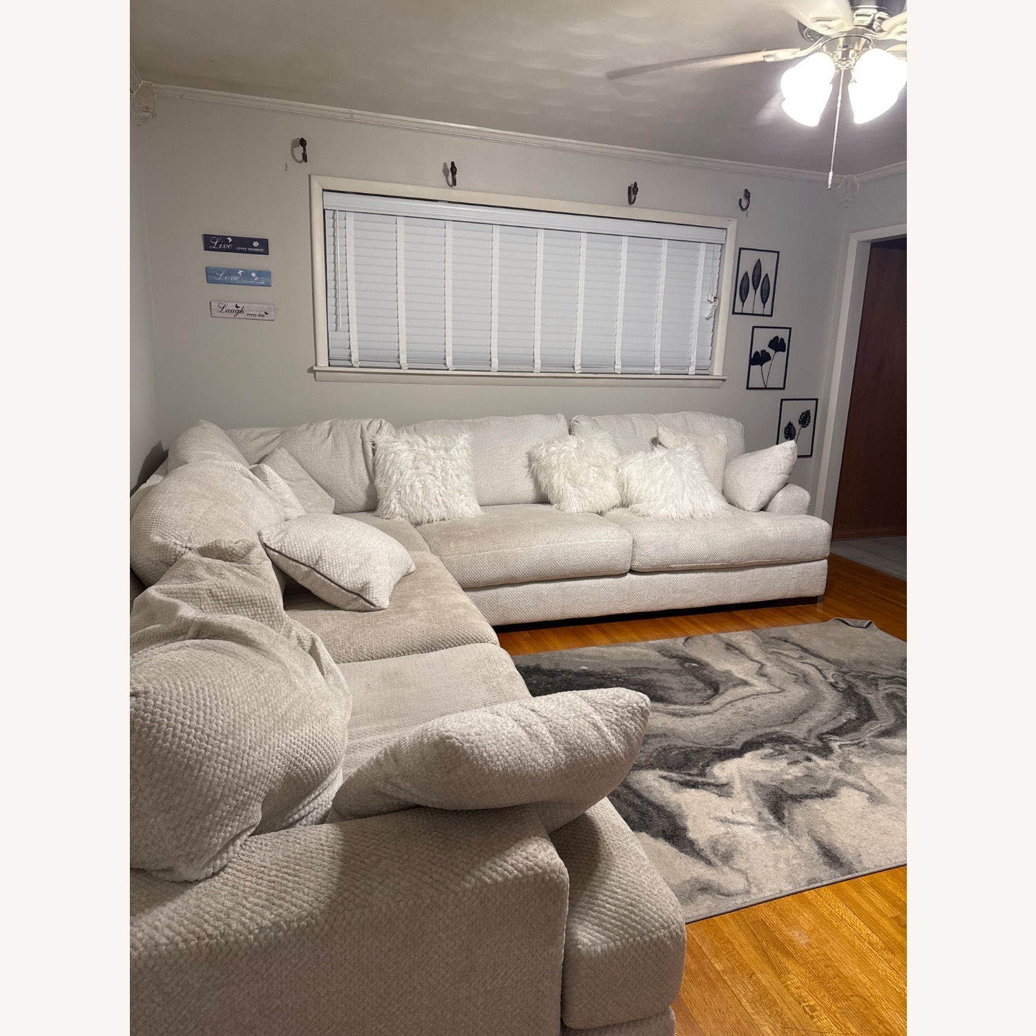 White 2 Piece Sectional - image-2