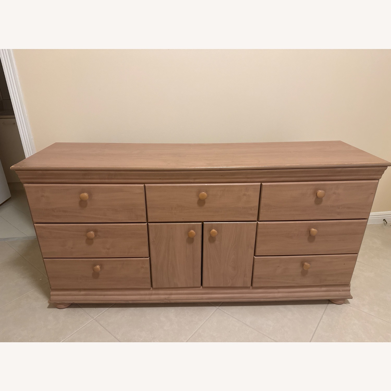 Antique Natural Wood Dresser - image-1
