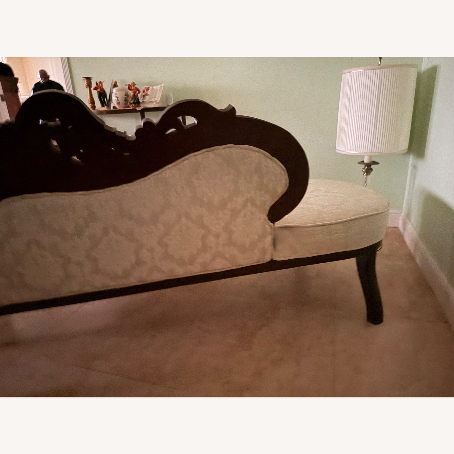 White Fabric Chaise Lounge - image-3