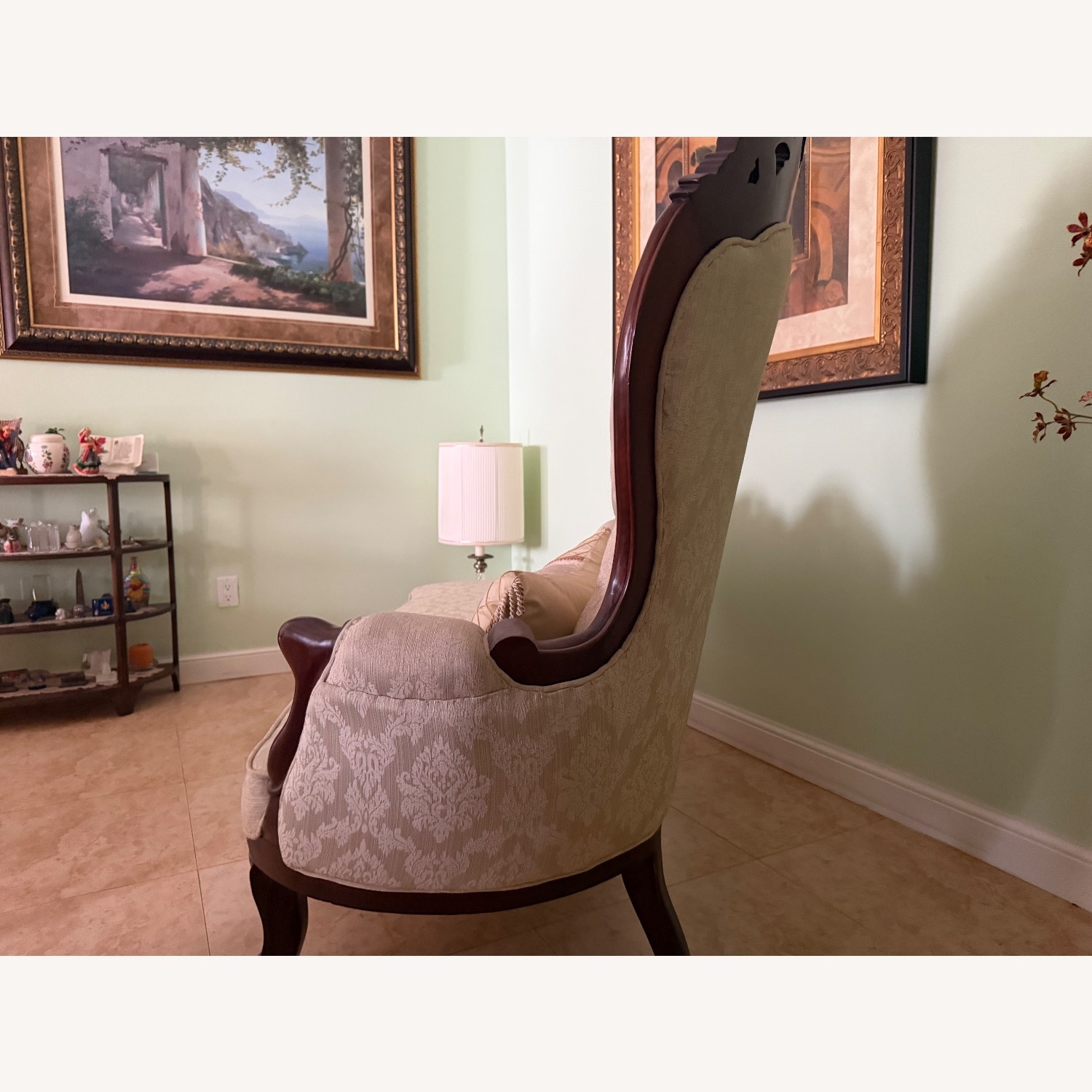 White Fabric Chaise Lounge - image-1