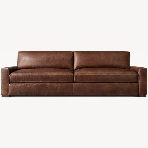 Used Restoration Hardware Leather Sofa W Pull-Out Bed for sale on AptDeco