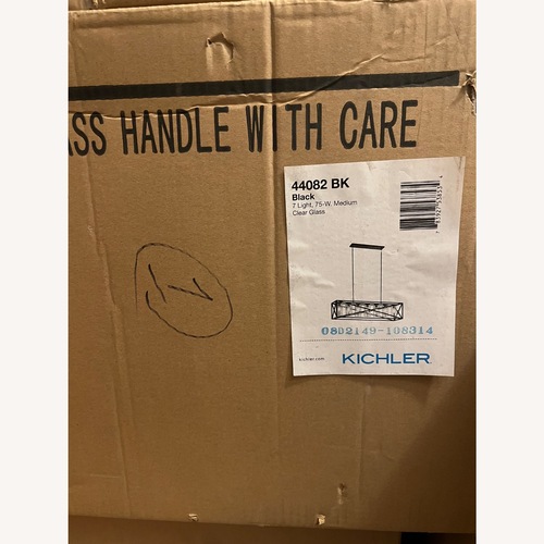 Used Kichler Moorgate 48" Black Rectangular Kitchen Island Light Pendant for sale on AptDeco