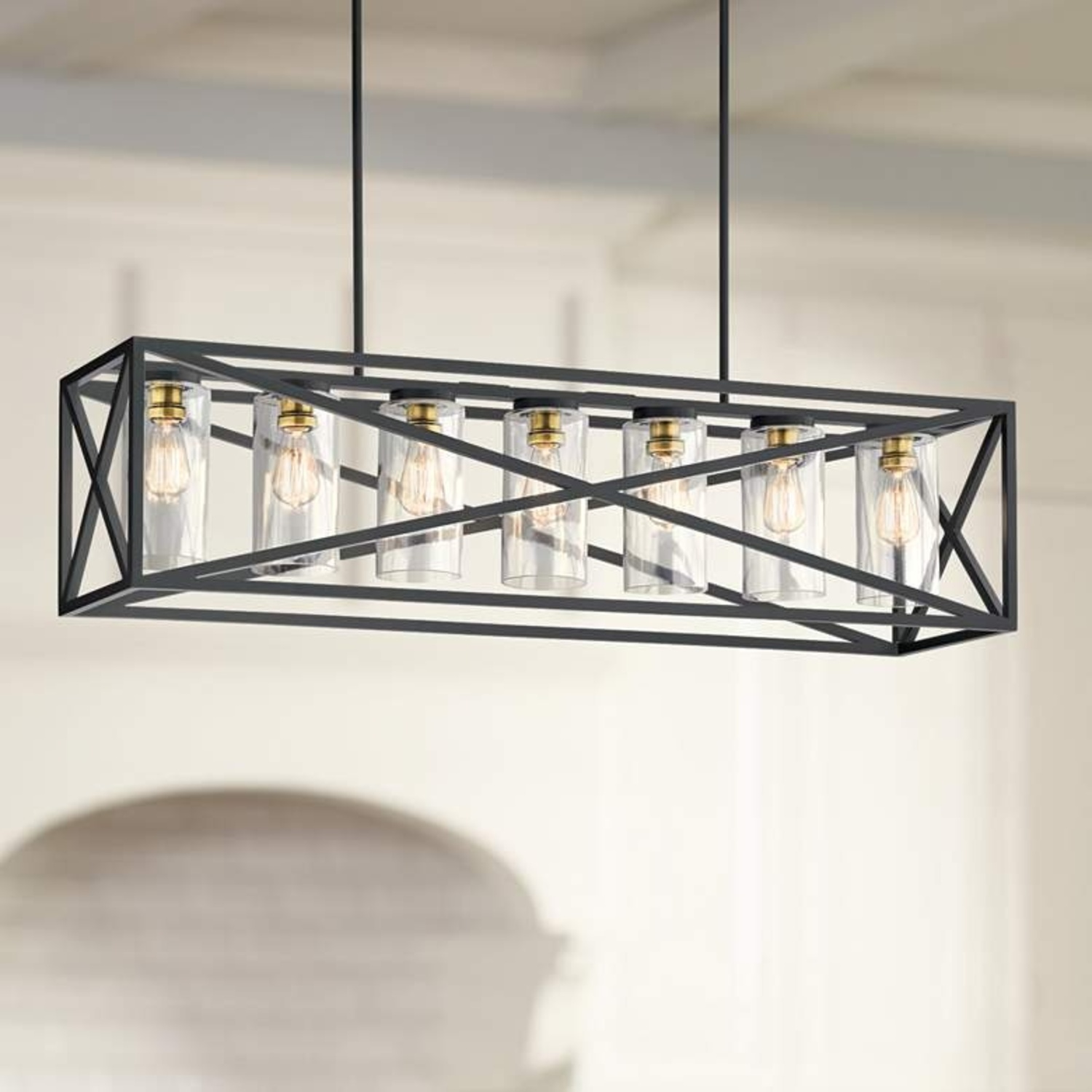 Kichler Moorgate 48" Black Rectangular Kitchen Island Light Pendant - image-5