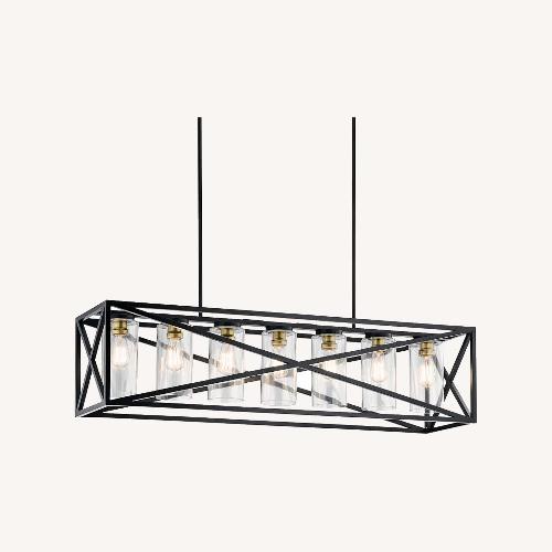 Used Kichler Moorgate 48" Black Rectangular Kitchen Island Light Pendant for sale on AptDeco