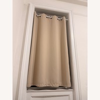 Blackout Beige Curtains With Rod