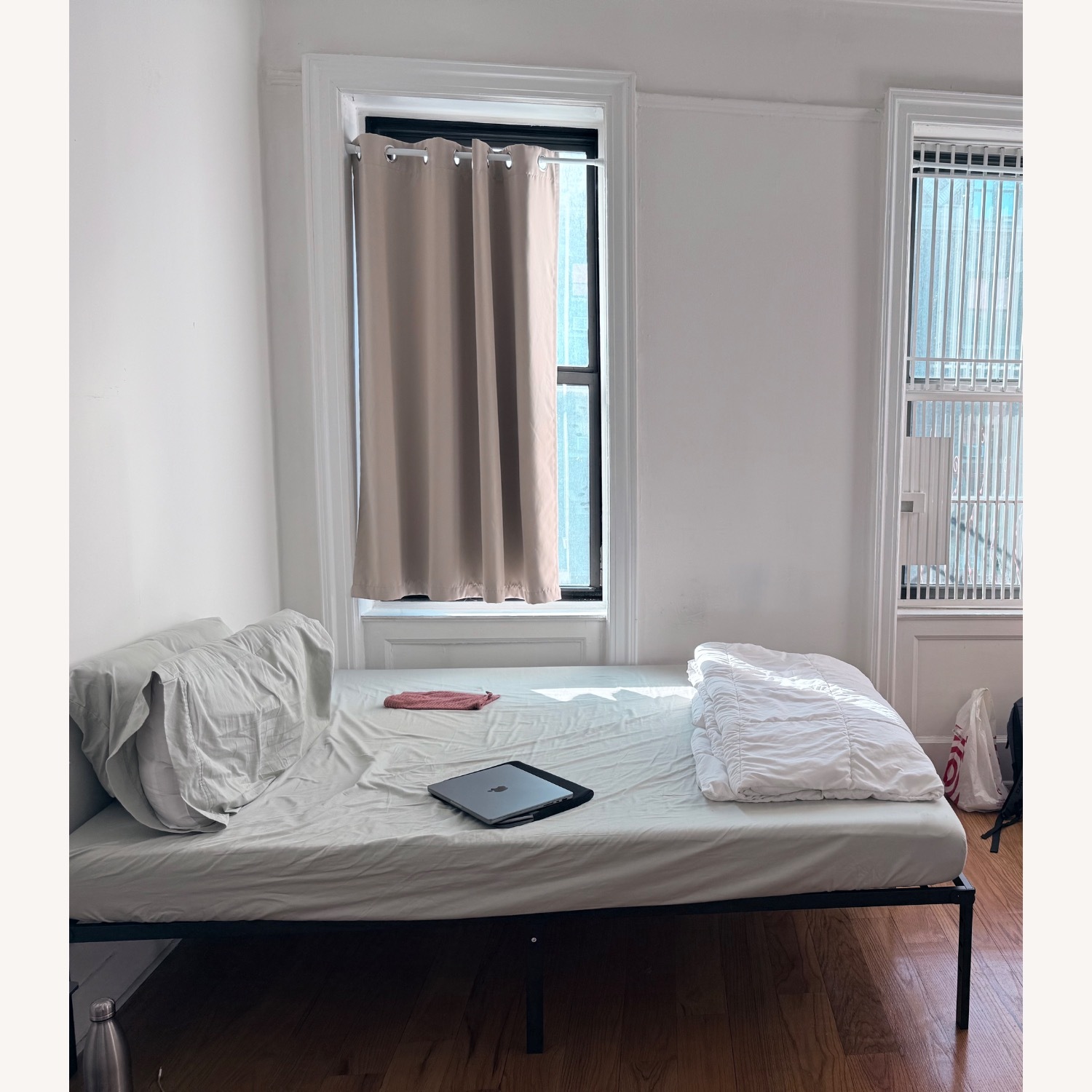 Blackout Beige Curtains With Rod - image-1