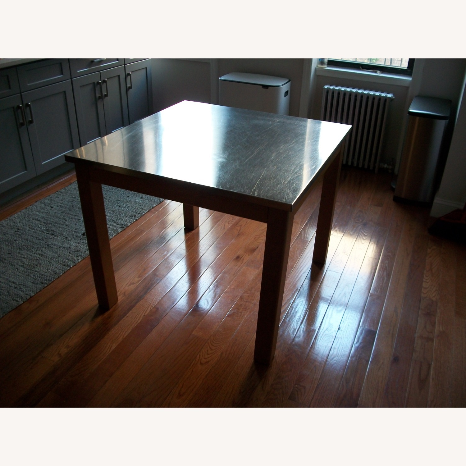 Vintage Square Stainless Steel Dining Table - image-3