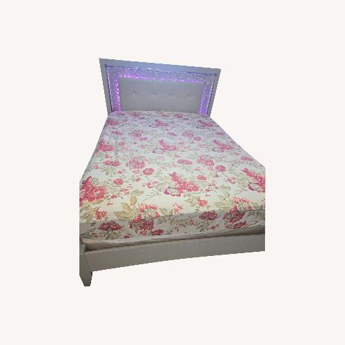 Used Light Gray Fabric Queen Bed for sale on AptDeco