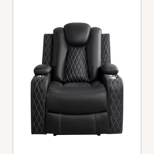 Used Home Depot Black Leather Recliner for sale on AptDeco