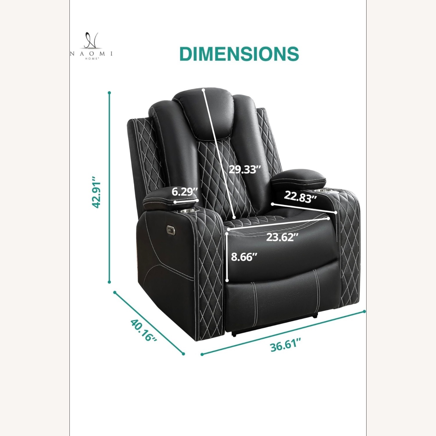 Home Depot Black Leather Recliner - image-3