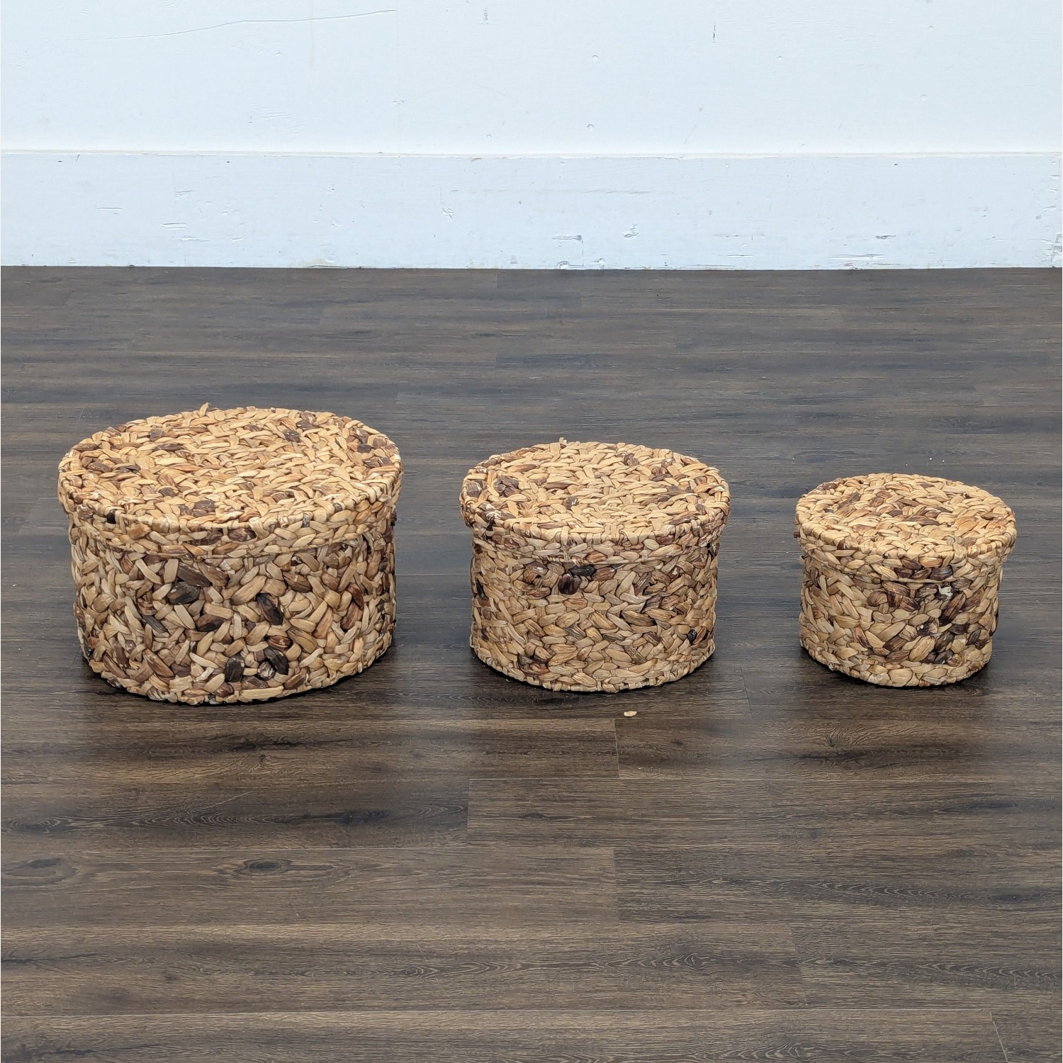 Set of Three Woven Nesting Storage Baskets - image-2