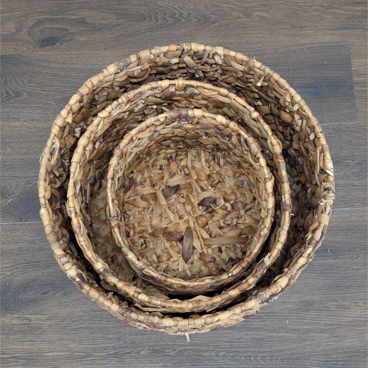 Set of Three Woven Nesting Storage Baskets - image-4