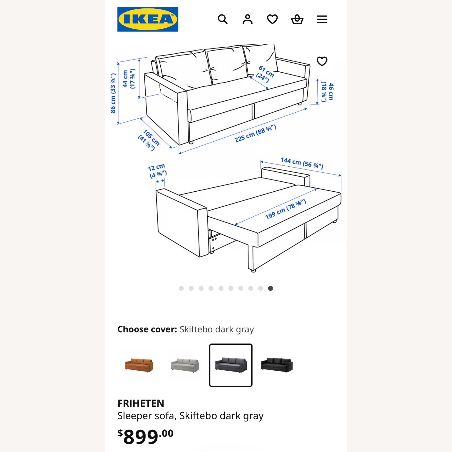 IKEA FRIHETEN Sleeper Sofa - image-4