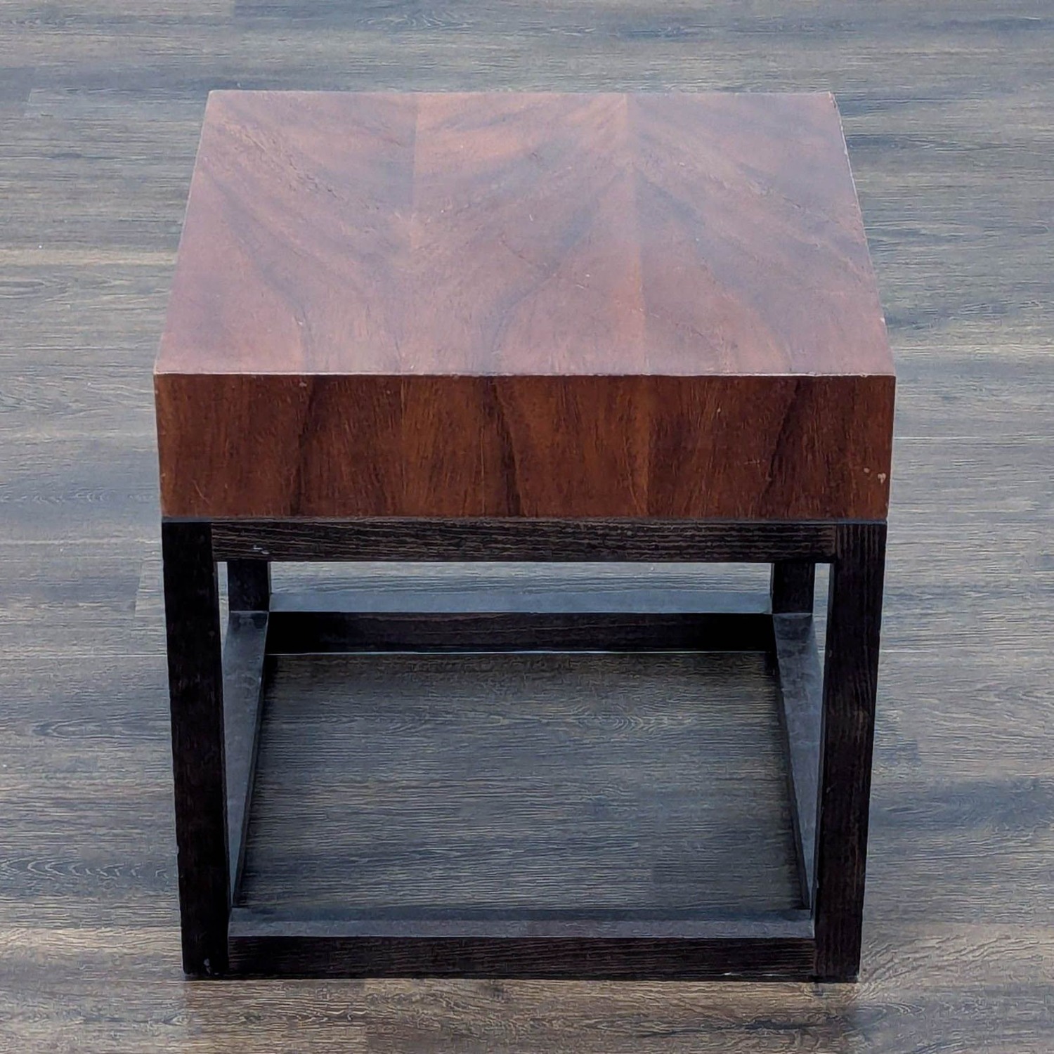 Crate & Barrel Wood Accent Table on Wood Base - image-1
