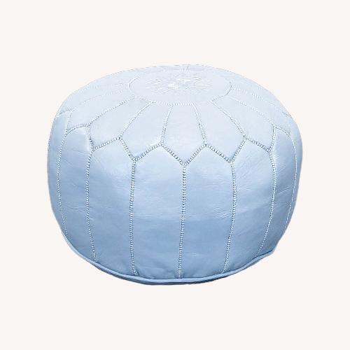 Used Handmade Moroccan Leather Pouf	 for sale on AptDeco