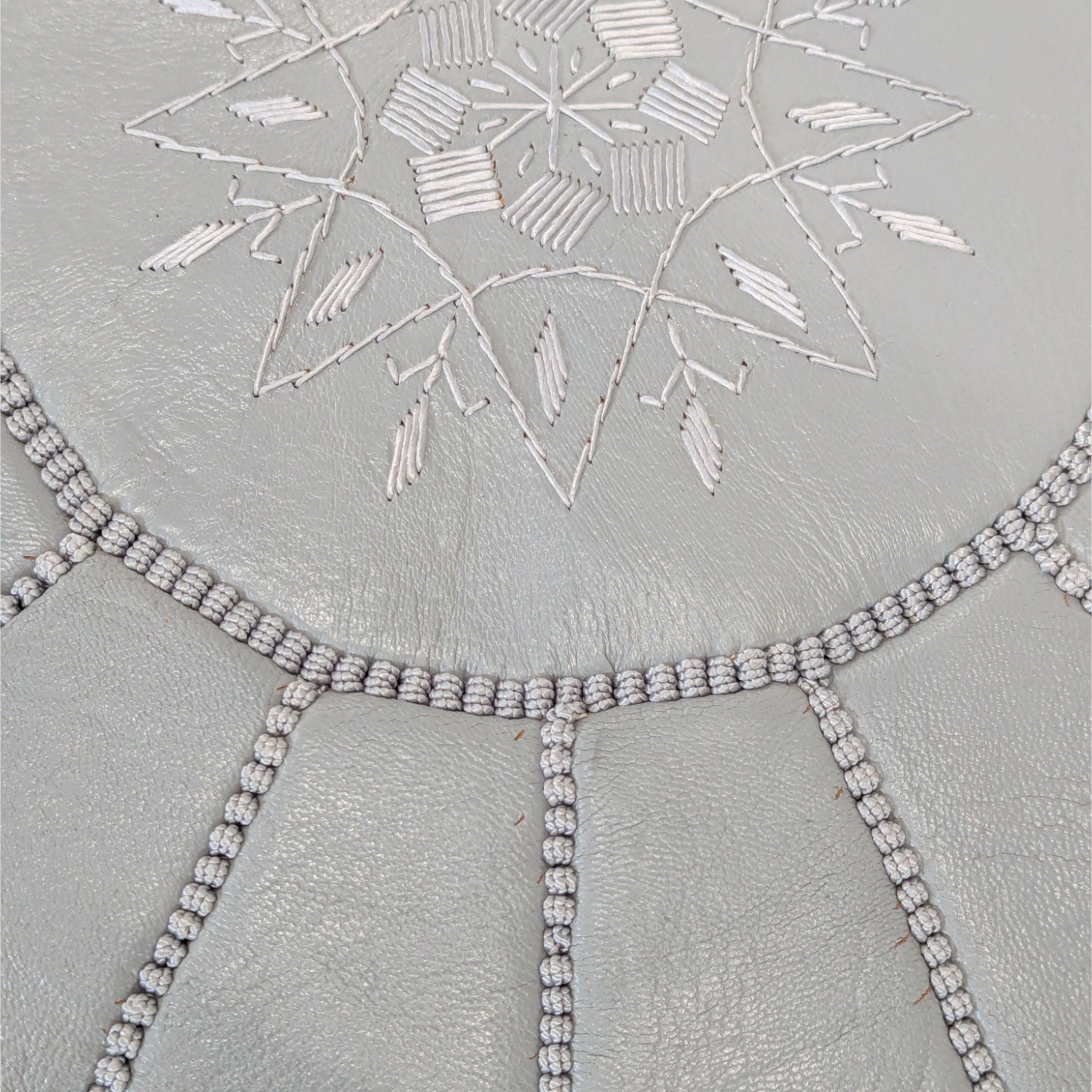 Handmade Moroccan Leather Pouf	 - image-4